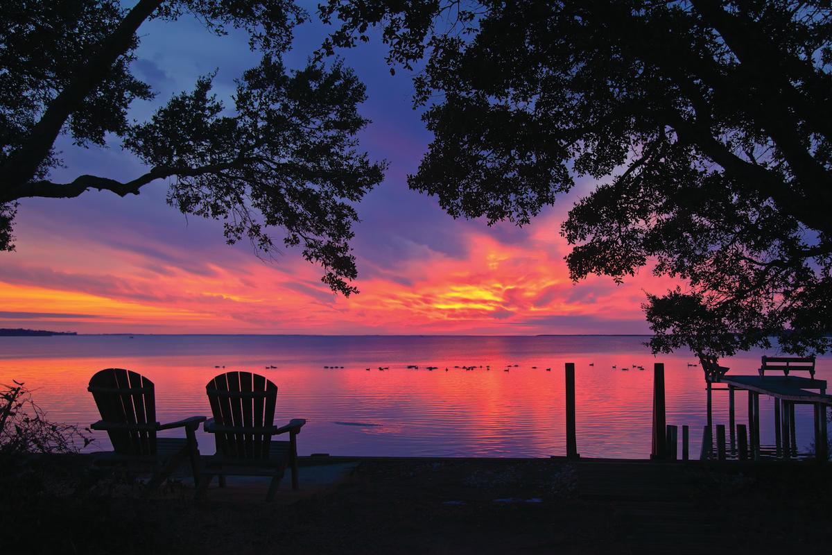 Beautiful sunset in Duck on the Outer Banks.