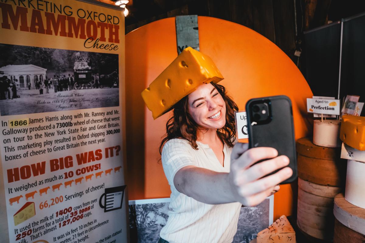Woman with a cheese hat