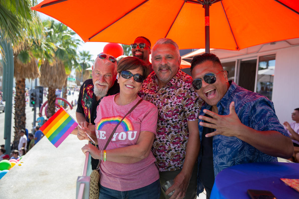 Group of people celebrating Pride in Greater Palm Springs