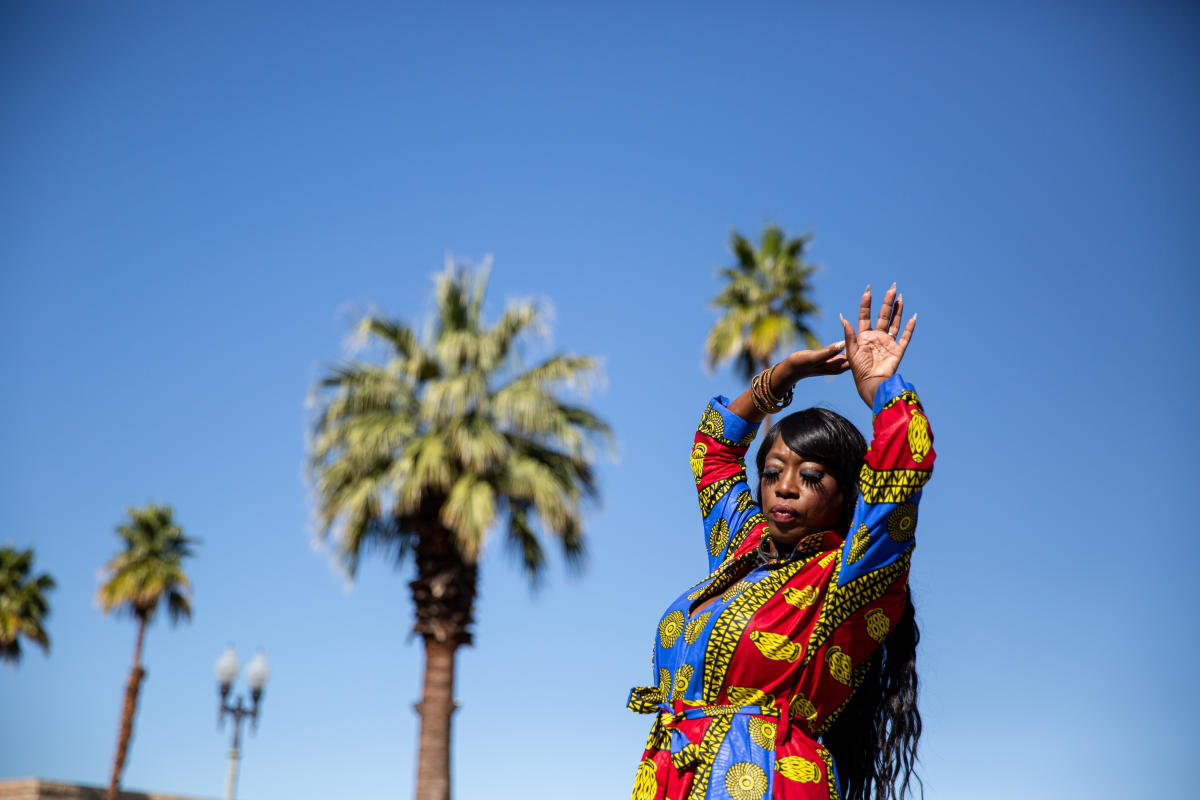 Aneka Brown, fashion designer and jewelry maker, photographed at The Gardens on El Paseo in Palm Desert