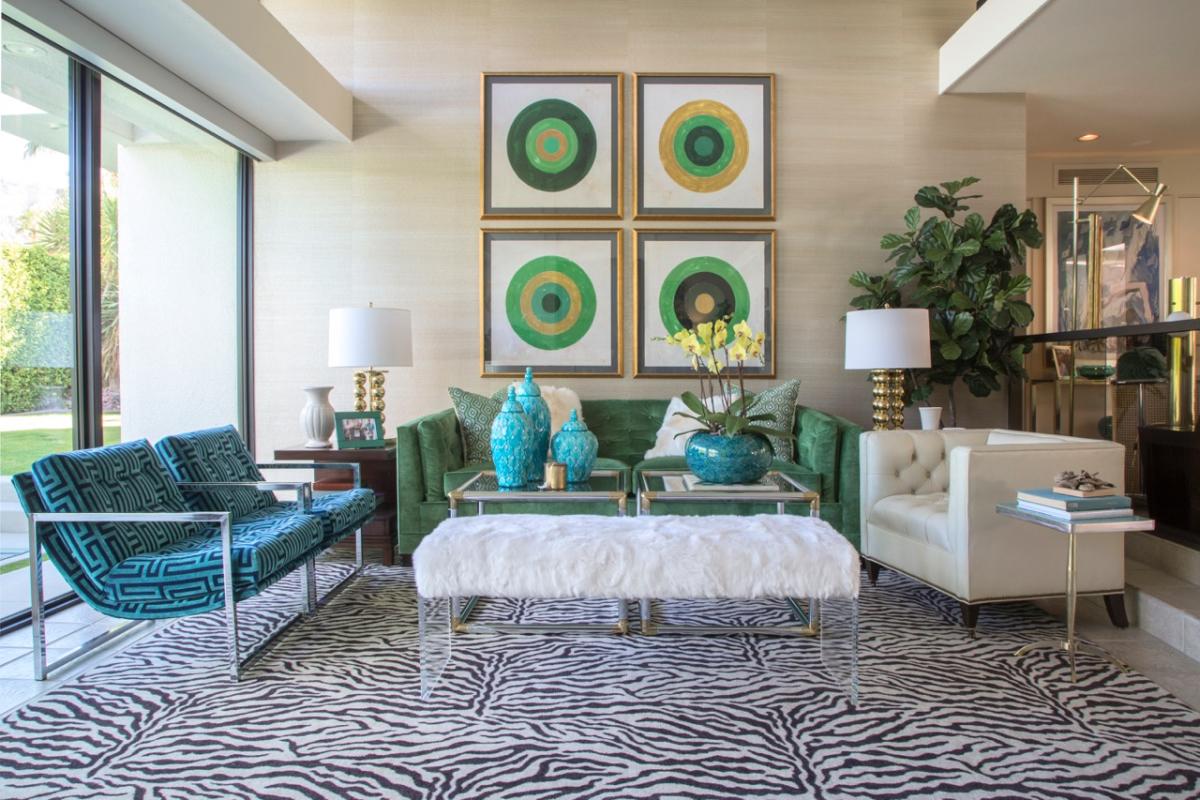 The living room of the “Seventies Sackley” home on tour during Modernism Week.