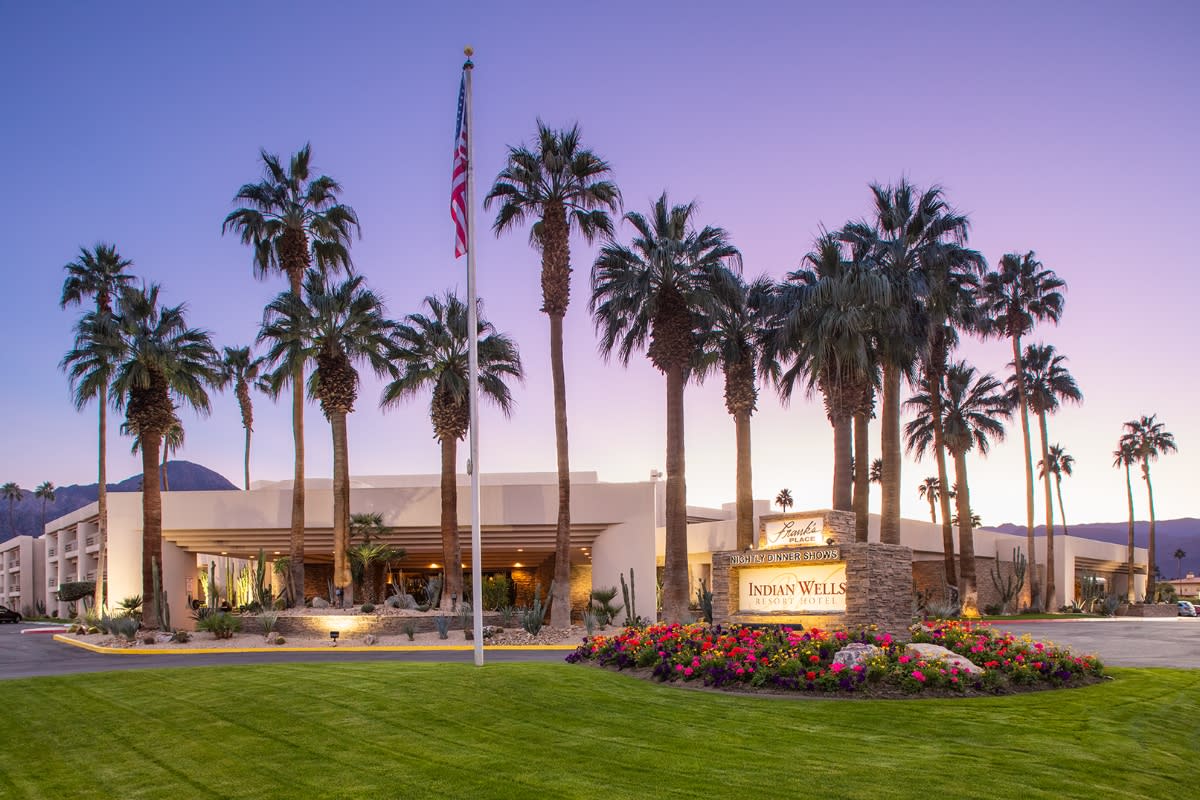 Palm Trees At The Entrance Of Indian Wells Resort In Greater Palm Springs