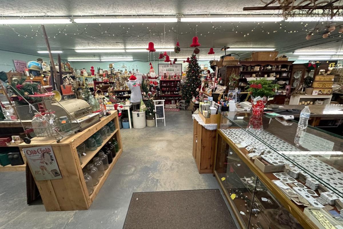 inside antique store