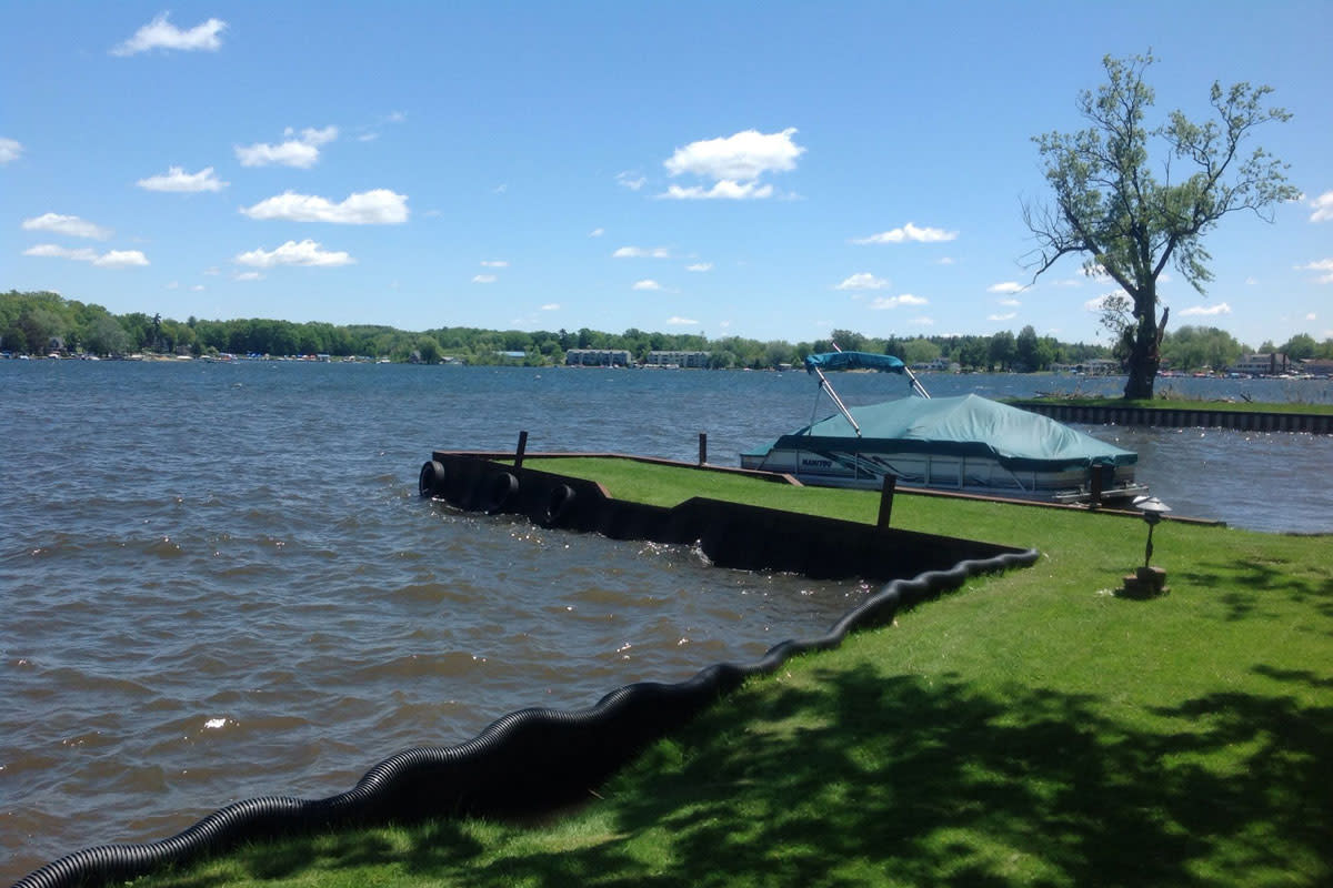 boat docked on conneaut lake