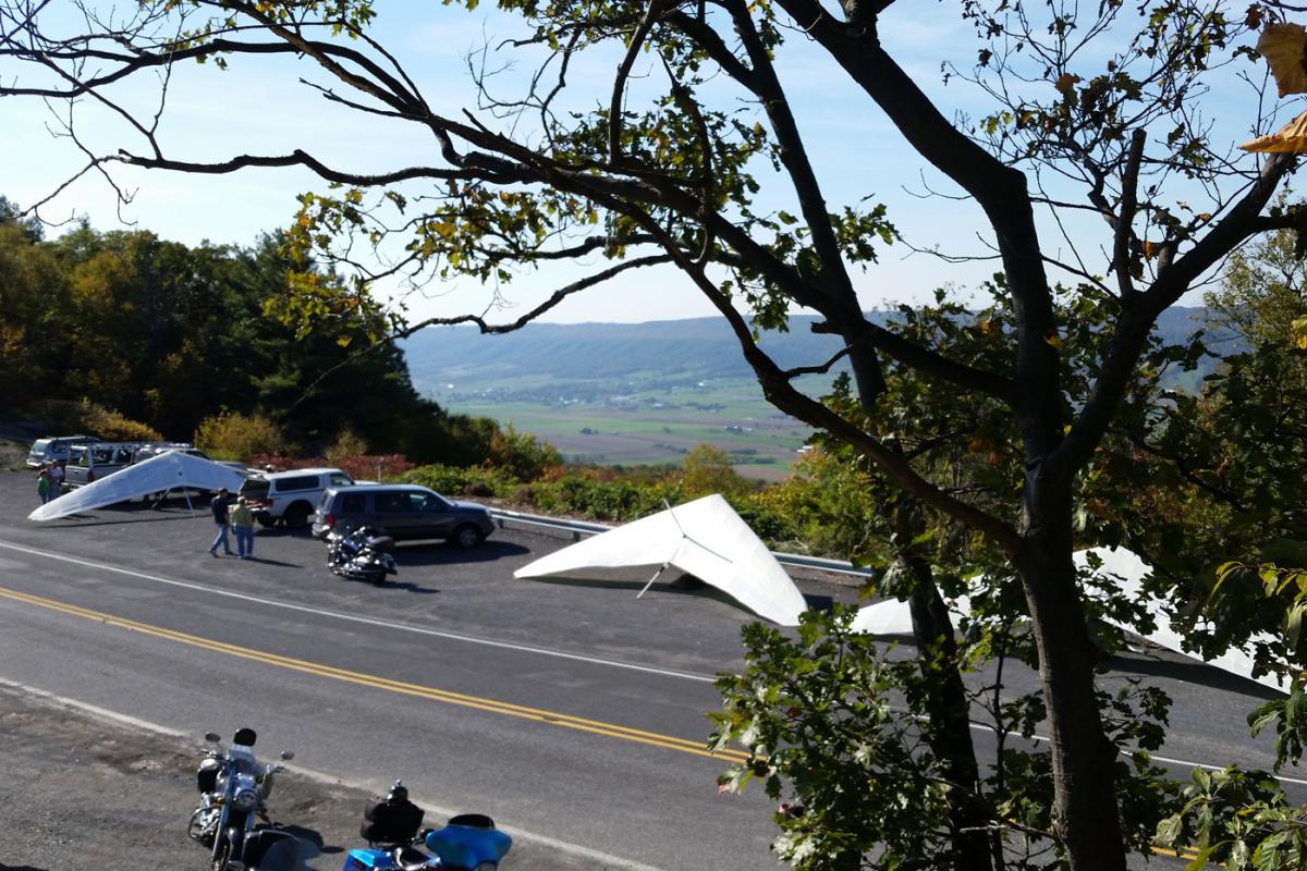 Hang Gliders parked at Jacks Mountain Overlook