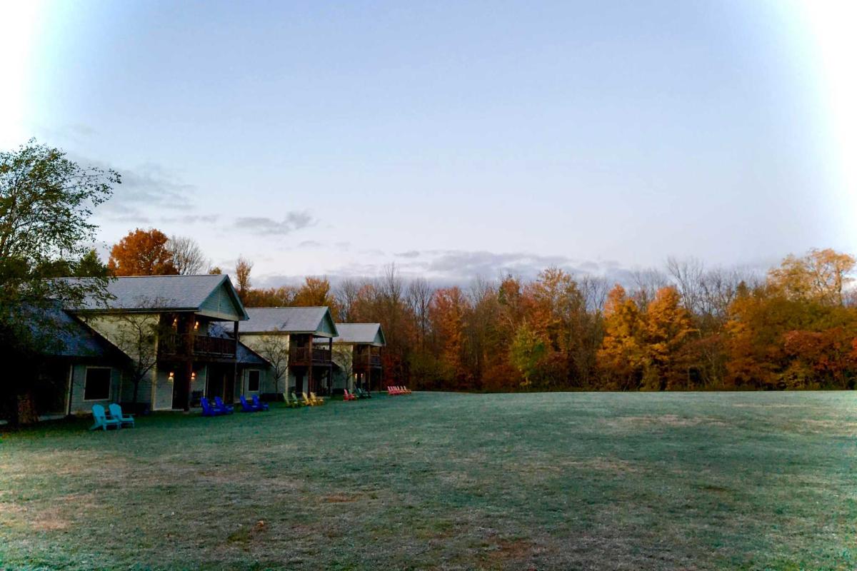 A house with trees in the back