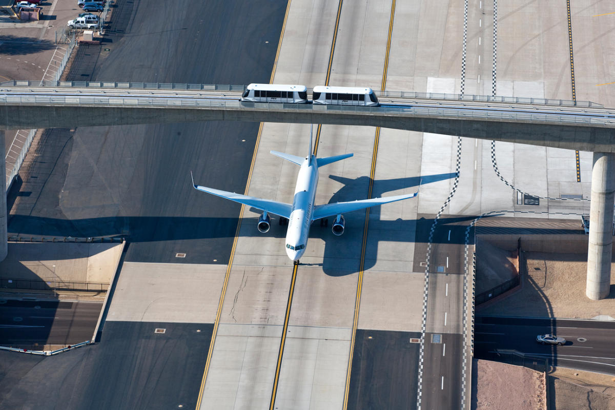 PHX Sky Train Aerial View of Plane
