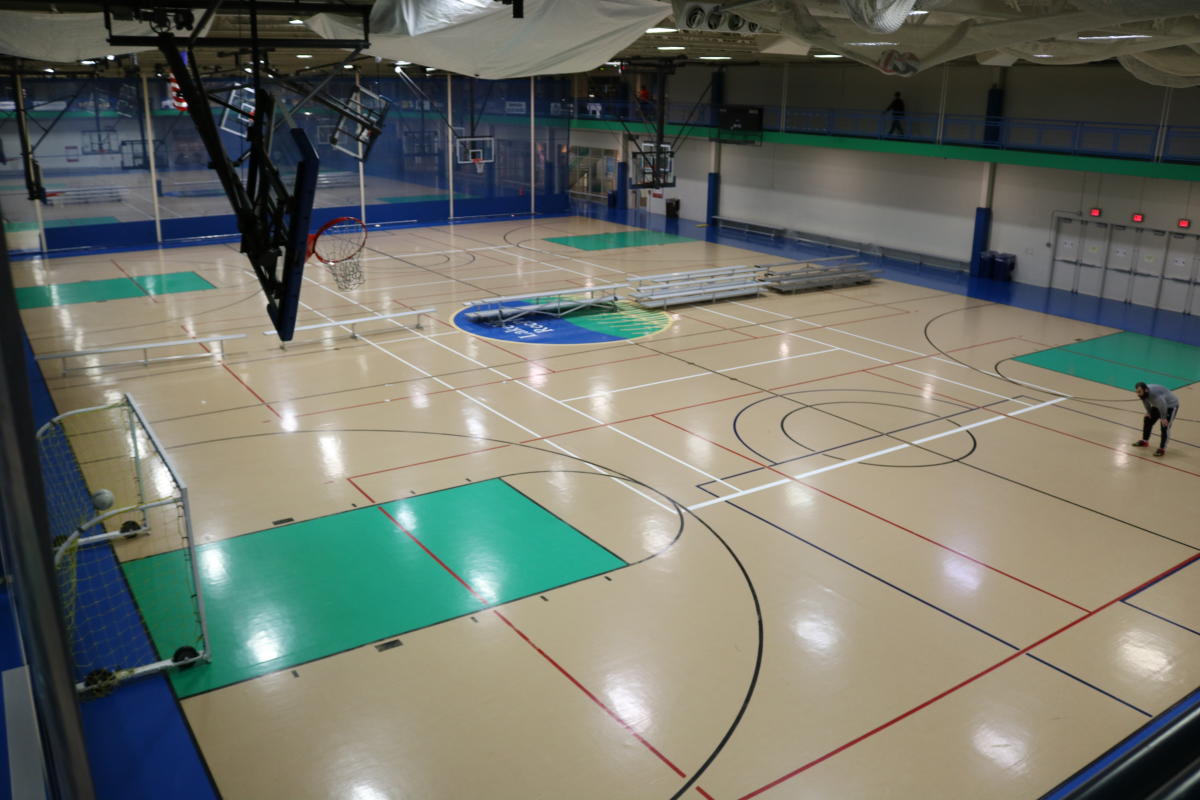 RecPlex fieldhouse showing suspended track
