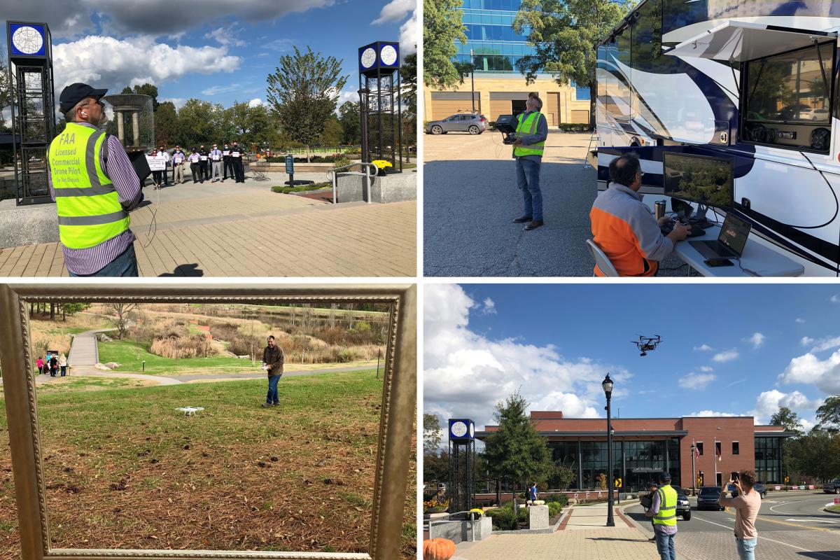 Drone crew at work