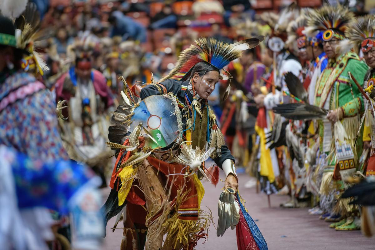 Native American dancer at the Black Hills Powwow in Rapid City, SD