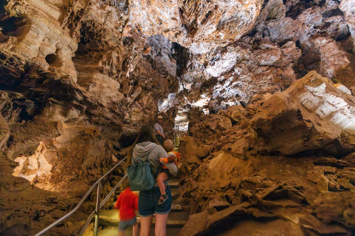 family touring wind cave national park with ranger