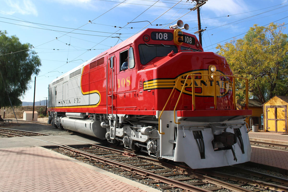 Santa Fe engine train at the Southern California Railway Museum in Perris, CA