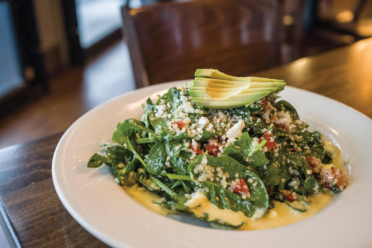 The Blackened Chicken Quinoa Salad while at Five West
