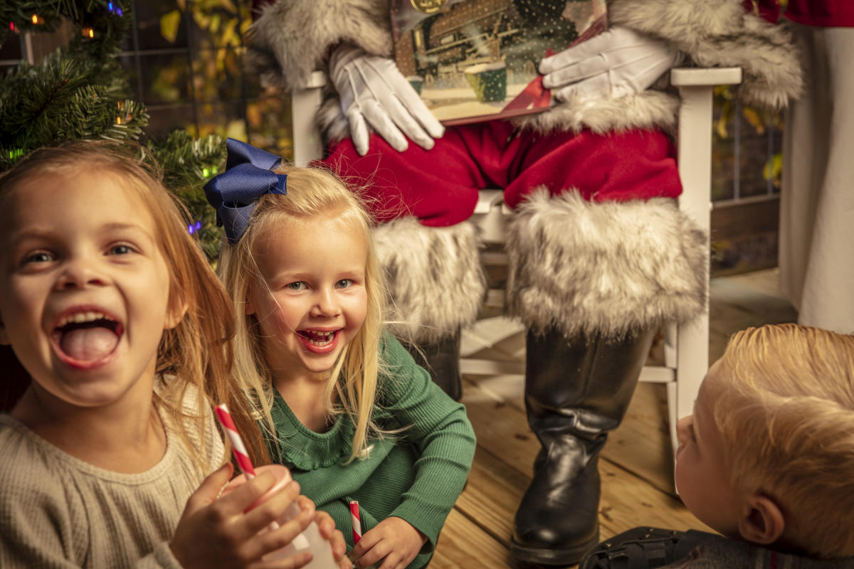 Kids at Santa's Feet