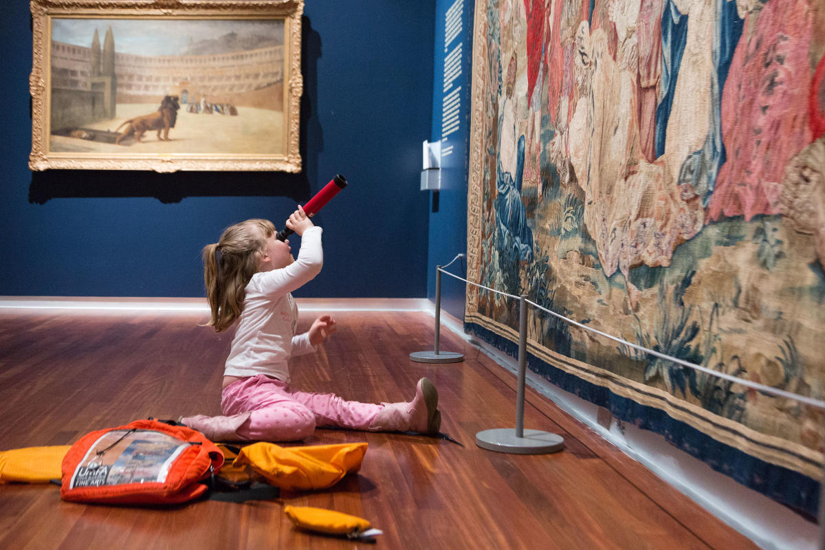 Your little ones will love exploring art with the Family Backpack program