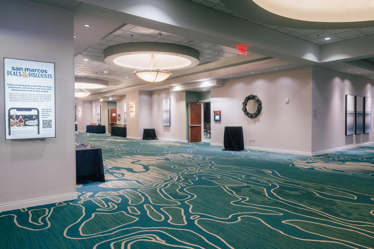 A view of the newly rennovated Embassy Suites corridor at the Conference Center