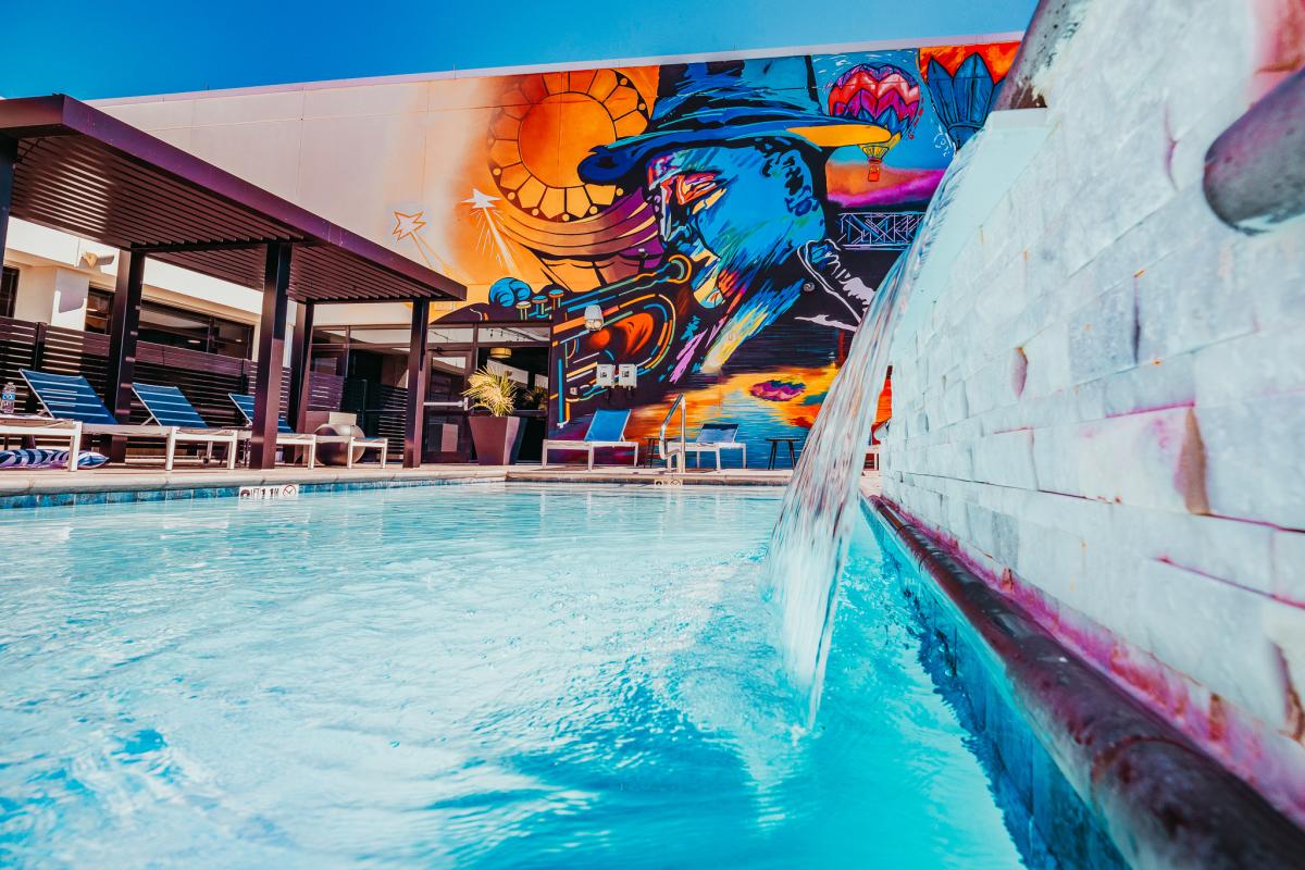 Hilton Rooftop Pool Mural