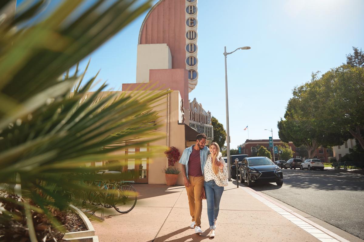 Couple walking on the street