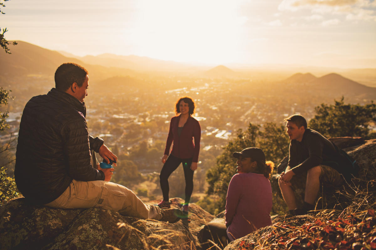 Group of friends hiking in San Luis Obispo