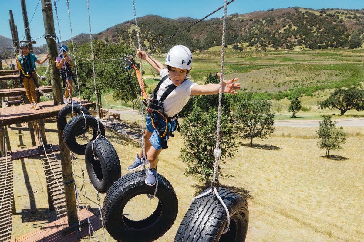 kid playing at Vista Lago Adventure Park in Arroyo Grande