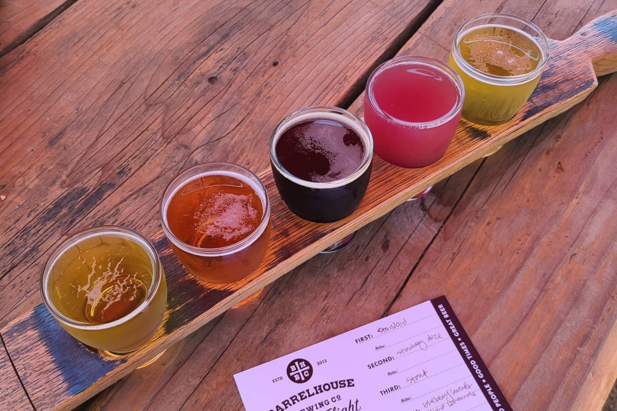 beer flight at barrelhouse