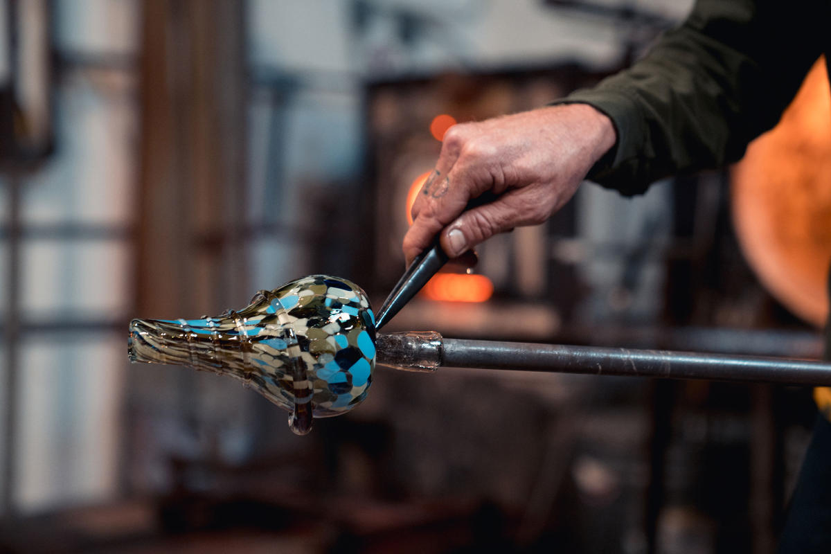 glass blowing art being made at Harmony Glassworks