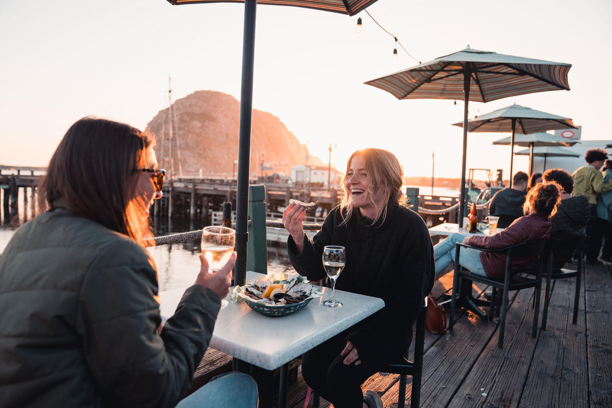 Girls enjoying dinner and drinks at Tognazzini's in Morro Bay