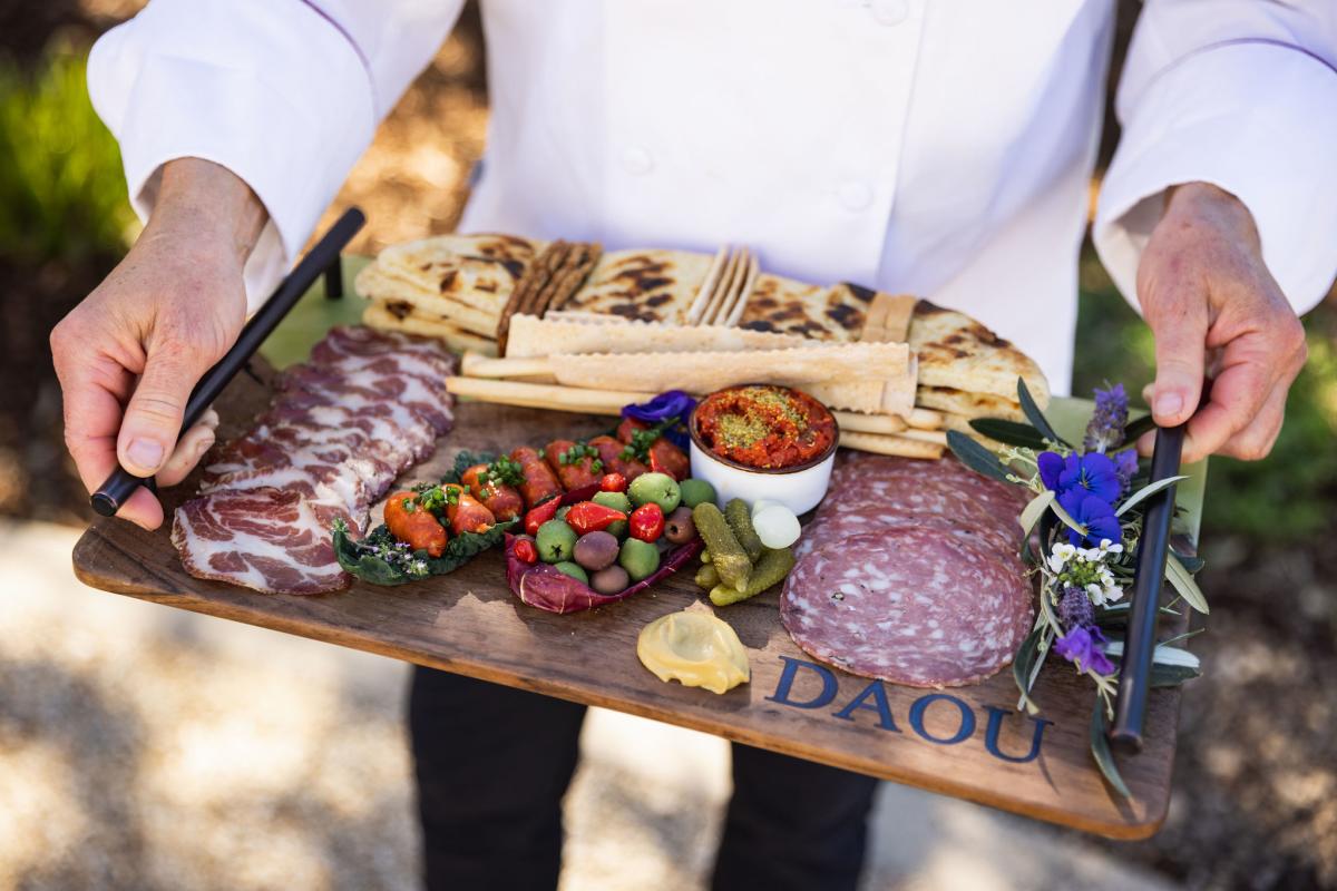 Daou grazing board featuring Alle Pia salami