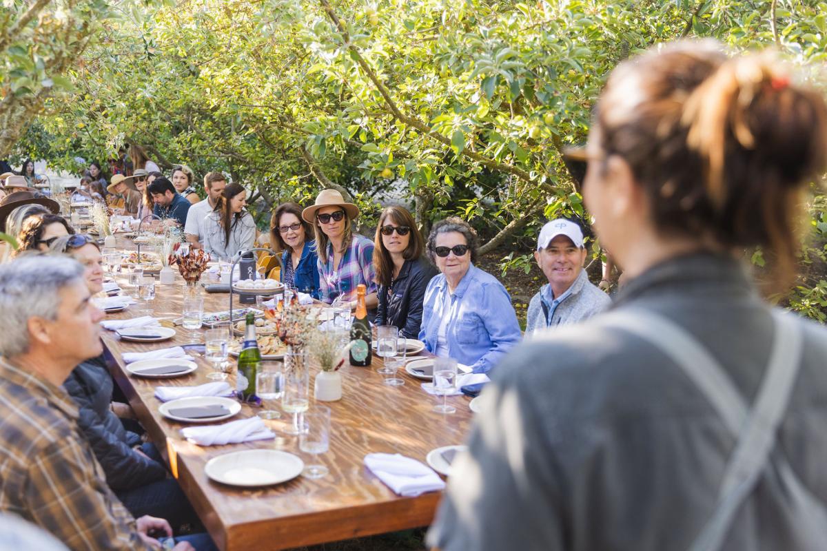 Group brunch on a farm