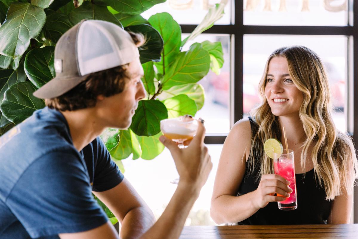 Couple sipping craft cocktails on the Distillery Trail