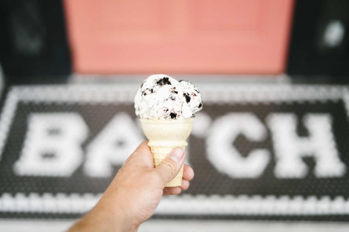 An ice cream cone from Batch ice cream
