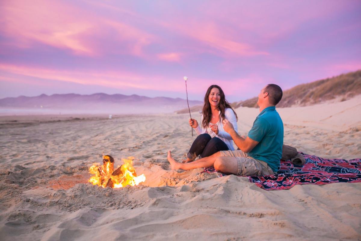 SLO CAL bonfire couple