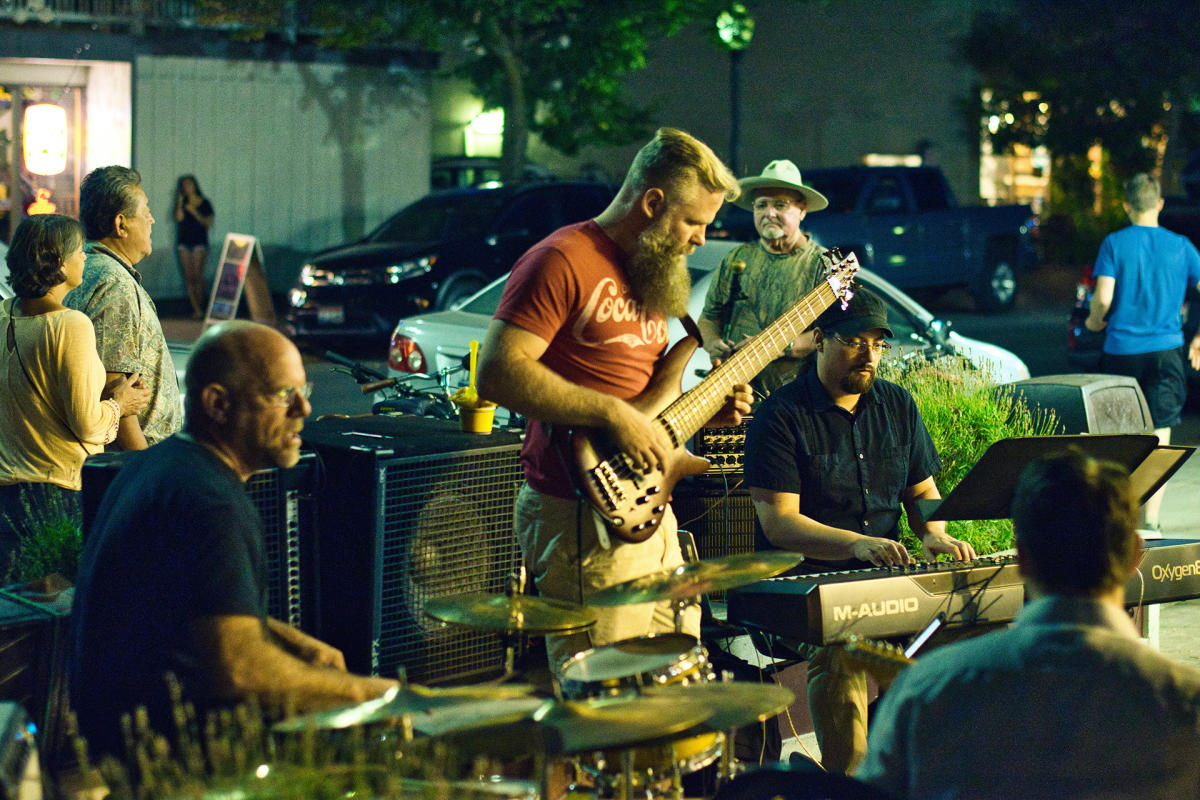 band playing live music for a crowd