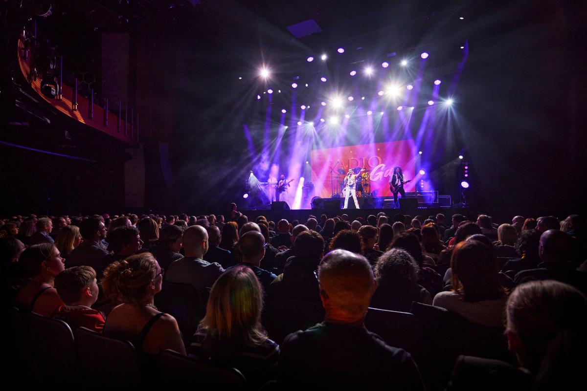 Radio Gaga performance on stage at the O2 Guildhall Southampton