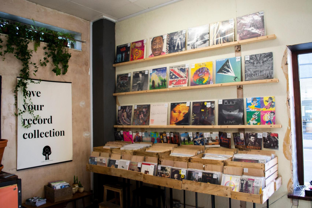 Selection of records at Vinilo Records