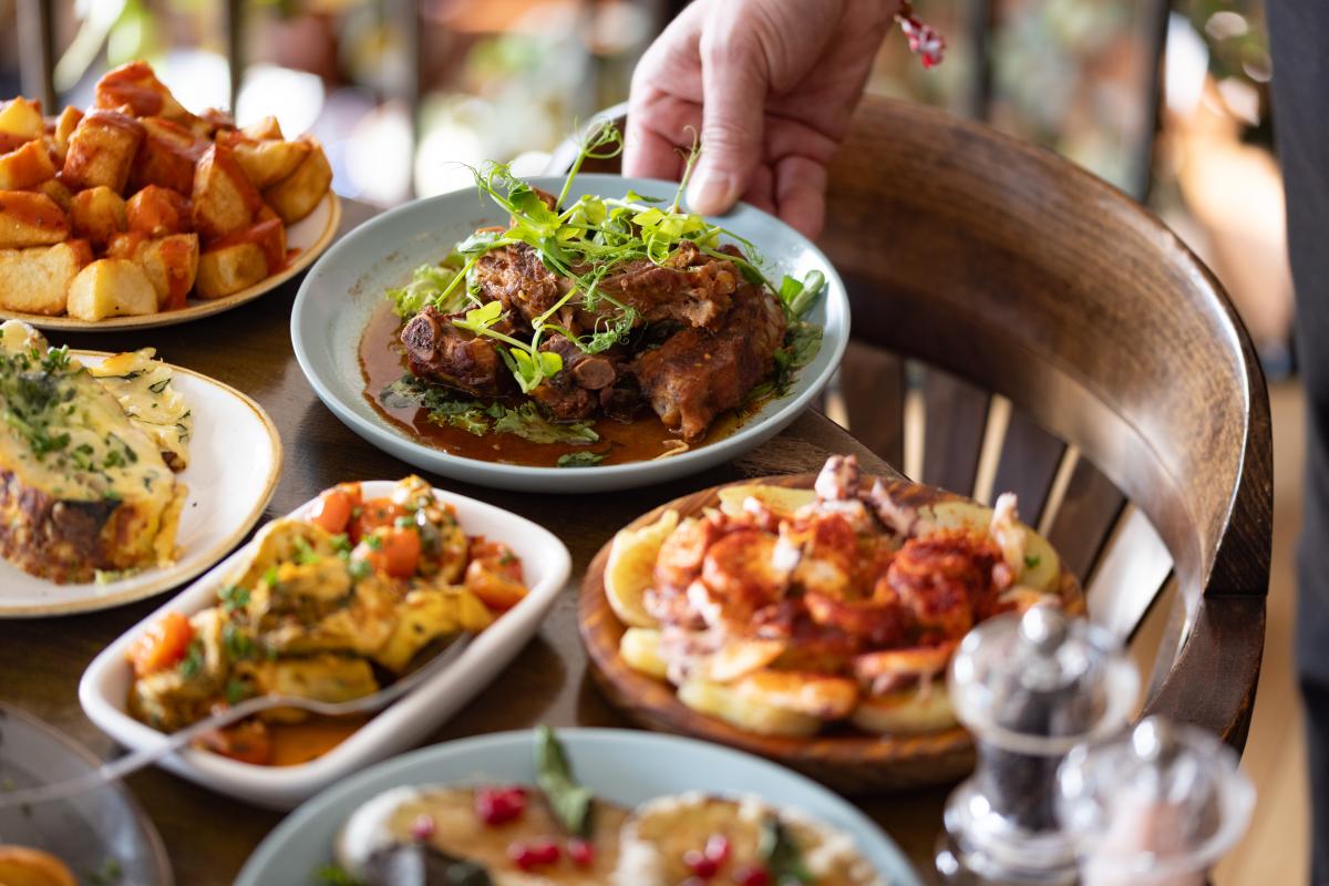 Spread of Spanish dishes at La Regata