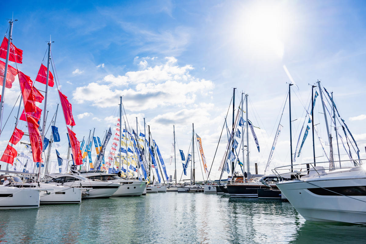 Boats docked at Southampton International Boat Show