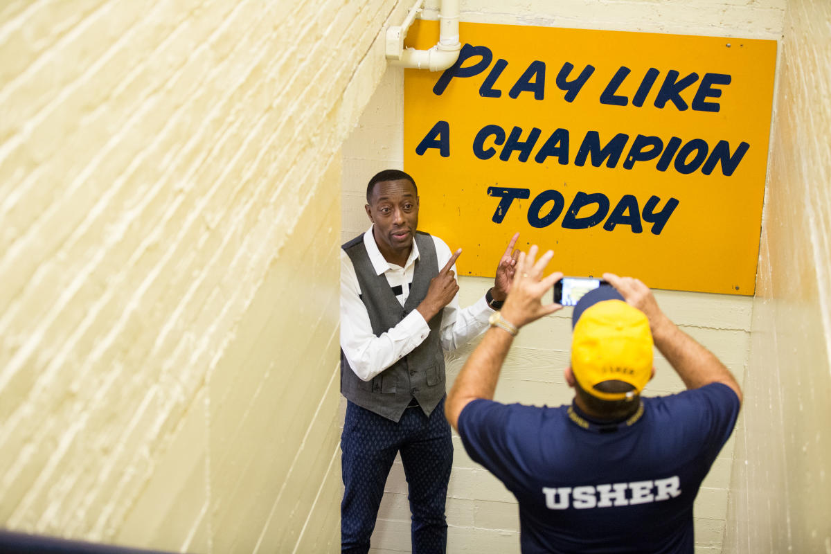 Play Like a Champion Today Sign at Notre Dame Stadium