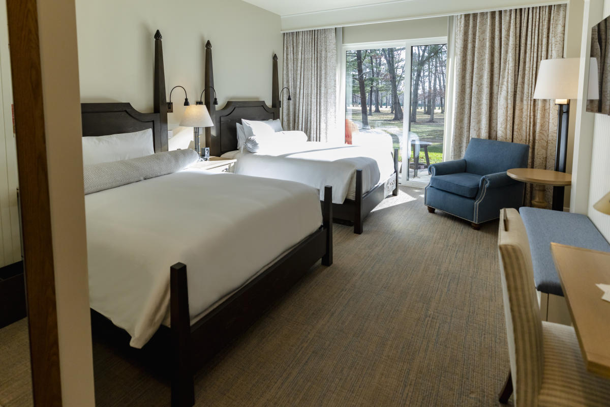 The Inn at SentryWorld overlooks the championship golf course