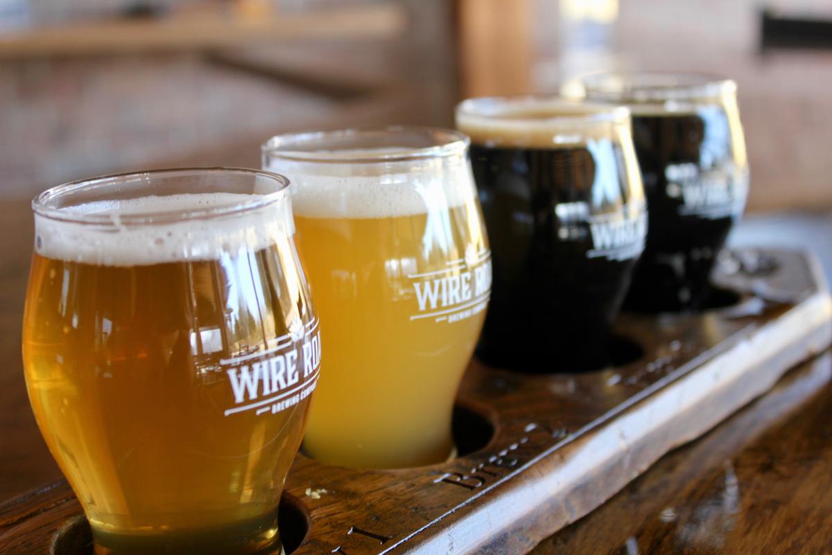 Four glasses of beer