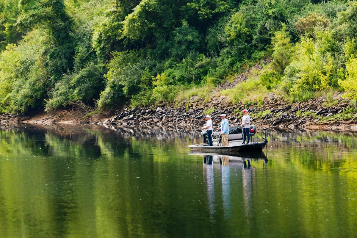 Fishermen fishing at Lake Taneycomo