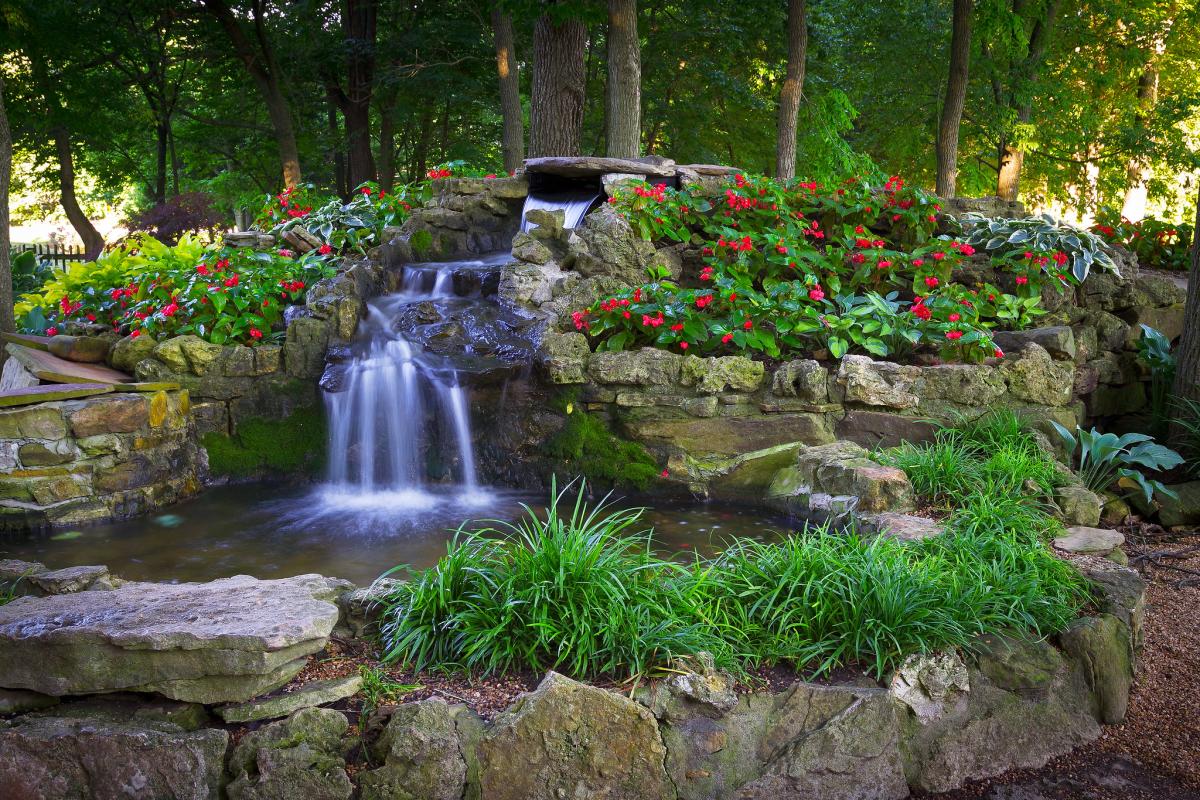 Waterfall at Springfield Botanical Gardens