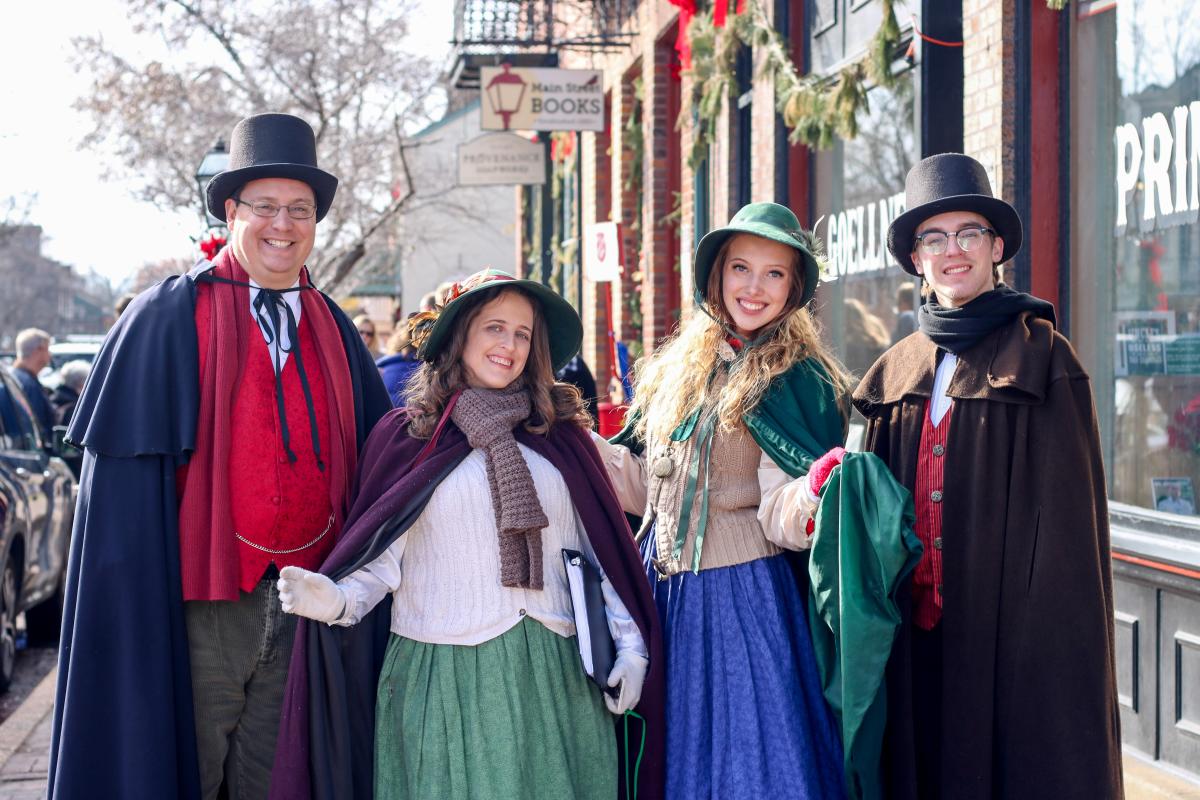 Family dressed up as Christmas characters in Saint Charles
