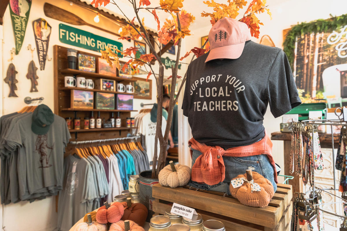 Merchandise at Happy Camper in St. Charles, Missouri.