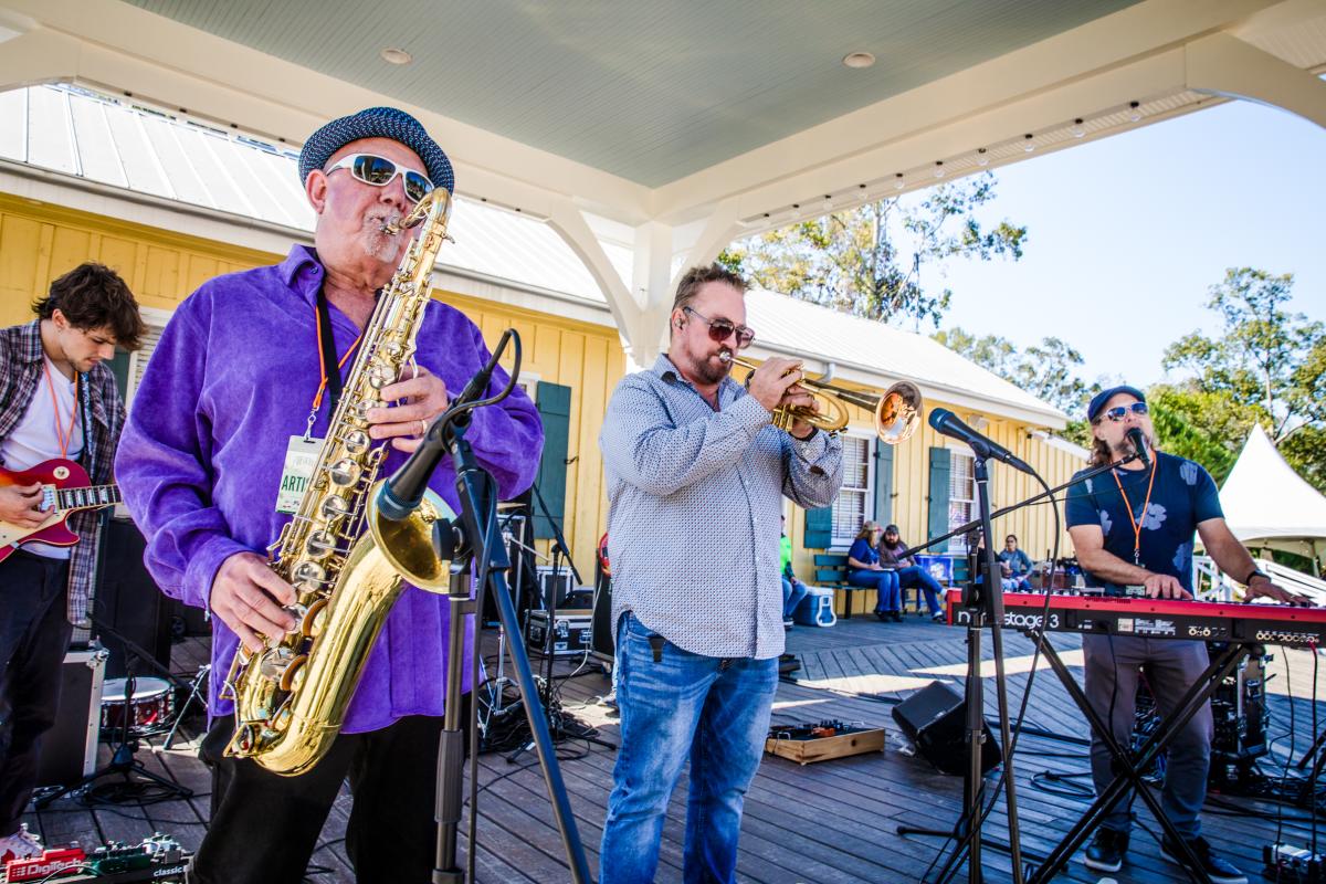 Band onstage at Abita Fall Fest in Abita Springs