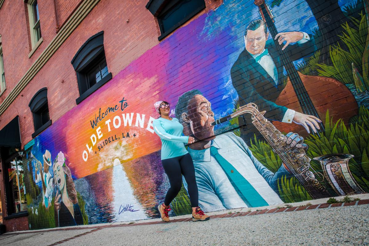 Olde Towne Slidell features colorful murals throughout the walkable district.