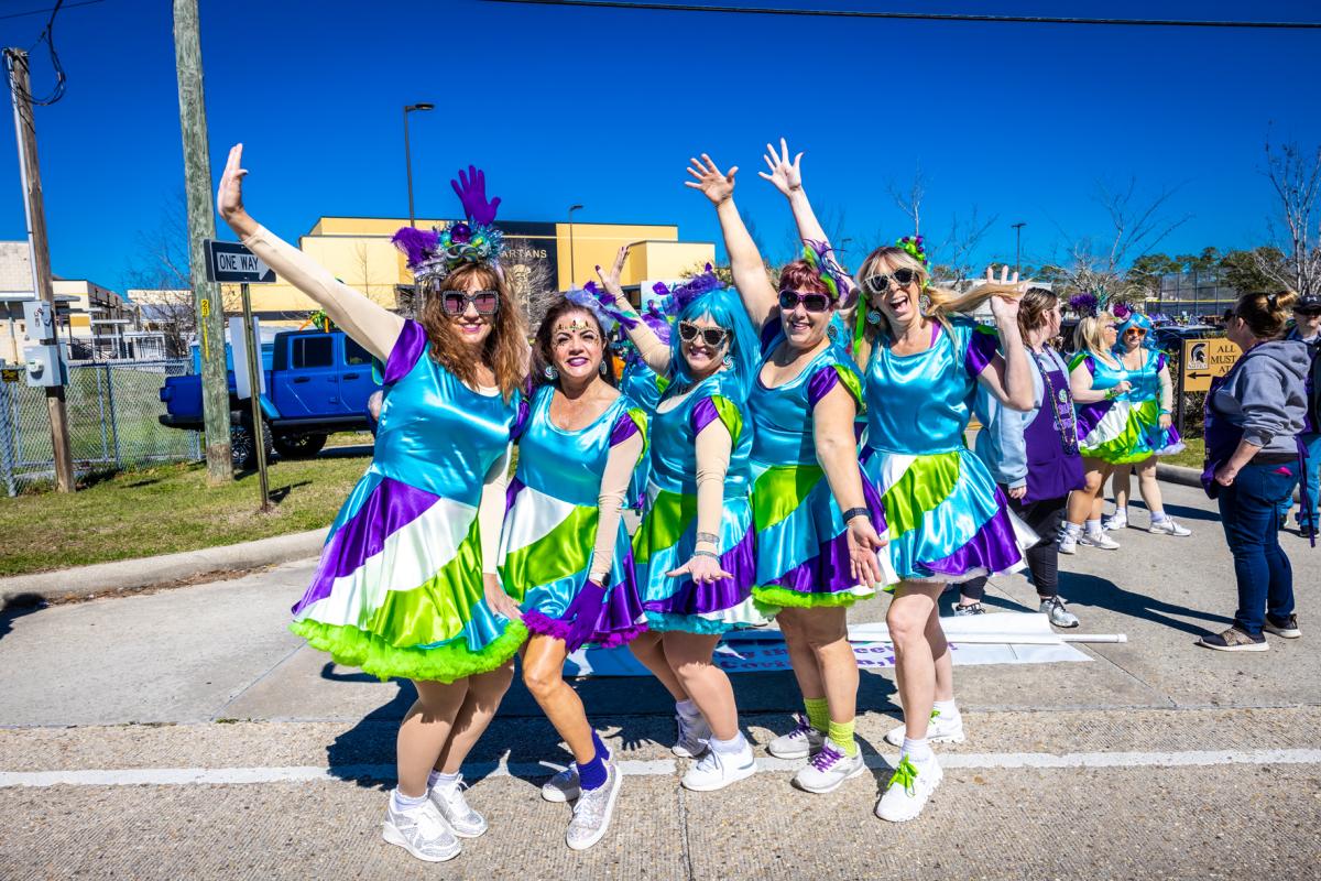 Lollipops Marching Group at the Krewe of Dionysus Mardi Gras Parade in Slidell