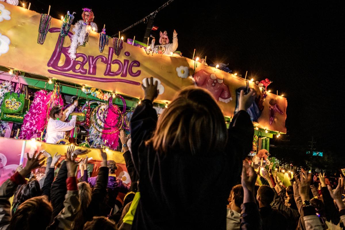 Mardi Gras float in the Krewe of Eve parade