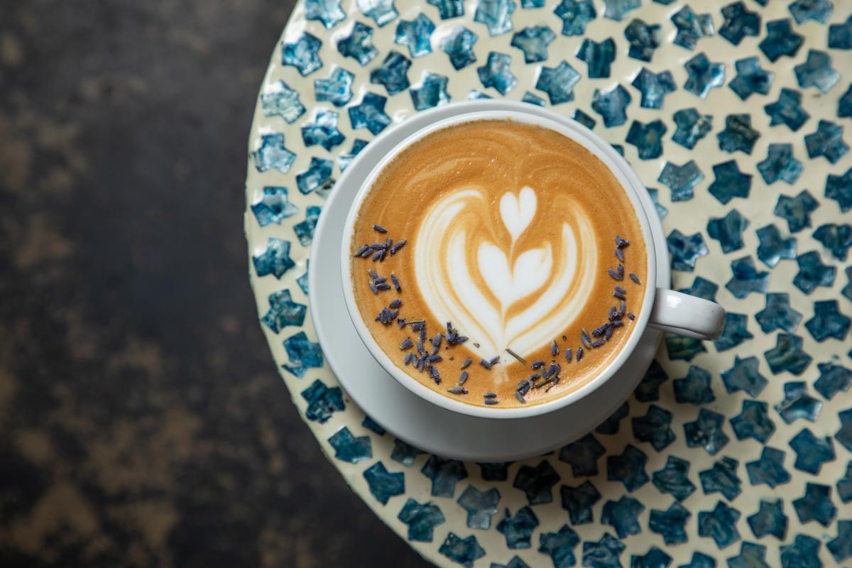 Coffee at Cured. On Columbia are as decorative as they are delicious.