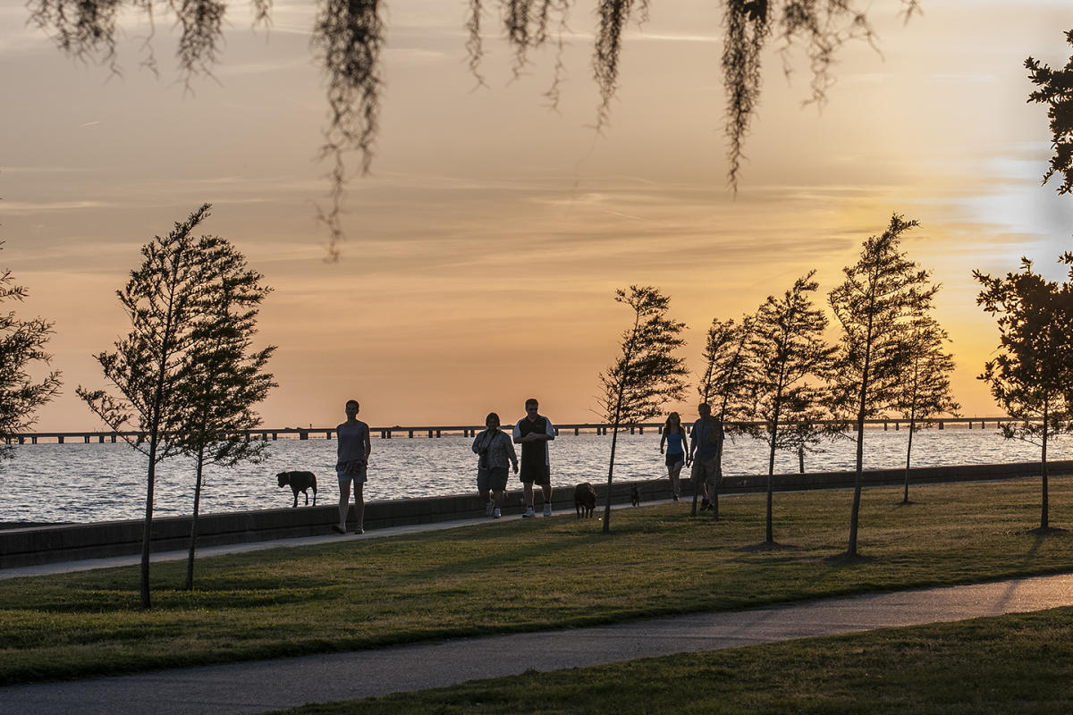 The seawall on Lake Pontchartrain